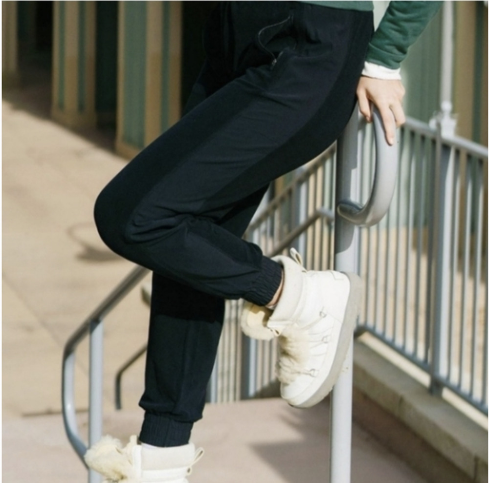 ZYIA Joggers Black Fleece Active Pull On Pants Pants Pockets Lounge Size 4XL New